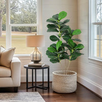 Albero di fico artificiale Garvee da 4 piedi con vaso in PP nero per la decorazione di casa e ufficio, design realistico, facile da pulire, resistente alle intemperie, materiale in seta