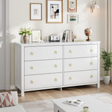Garvee Cassettiera 6 Cassetti in MDF Bianco per Camera e Soggiorno, Ampio Spazio, Resistente, Facile Montaggio