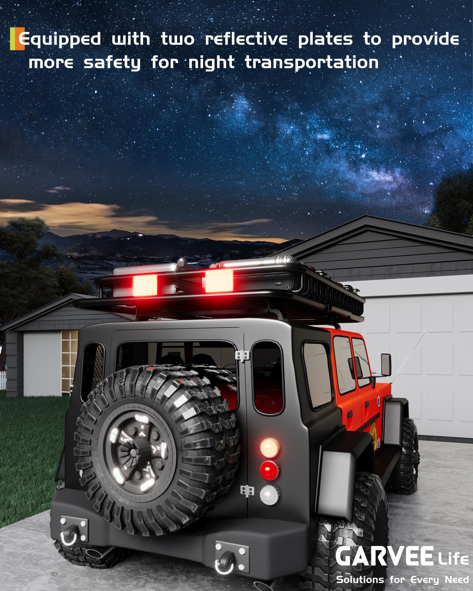 Portapacchi universale Garvee da 64"x39" con capacità di 200 libbre, acciaio resistente, deflettori antivento per SUV e camion, nero