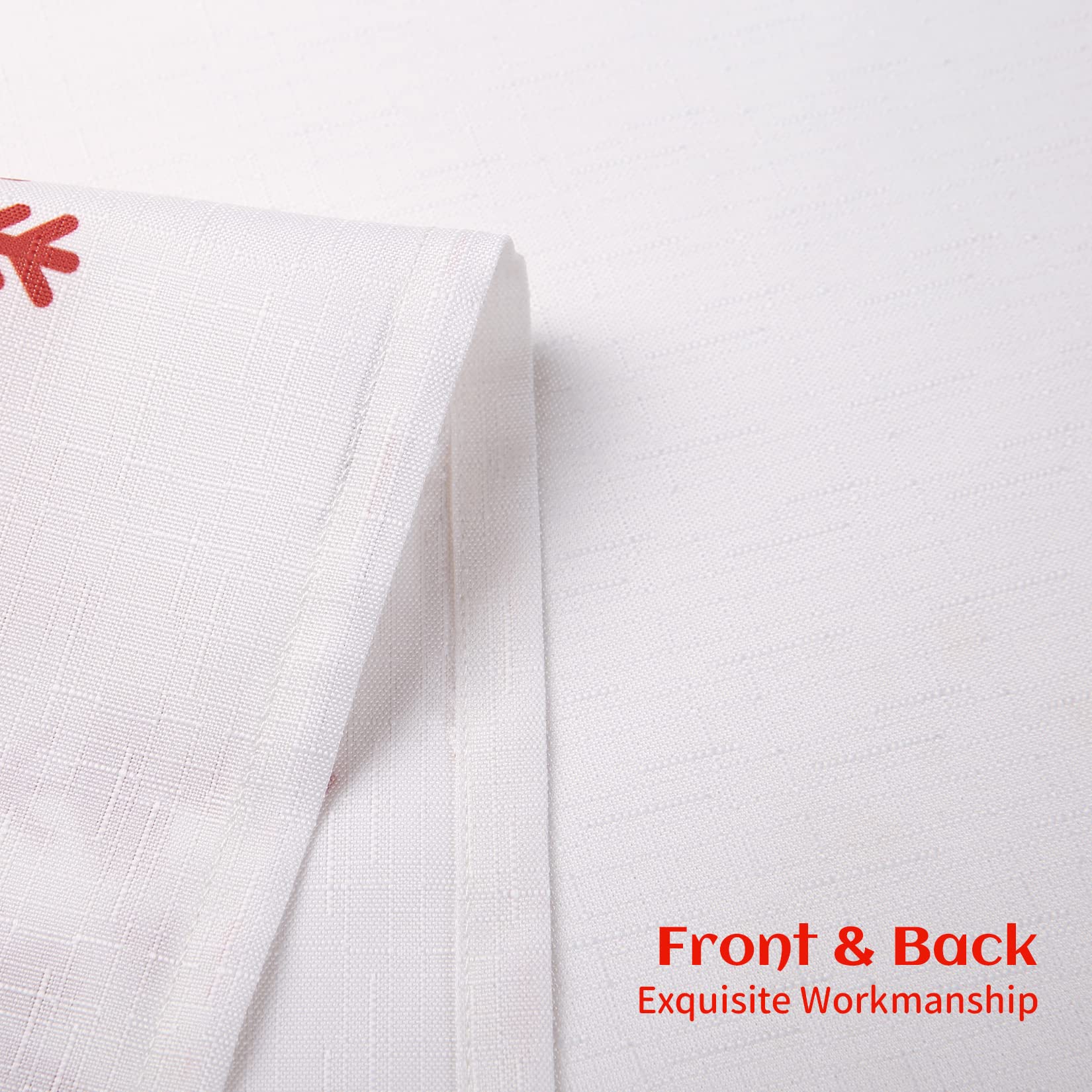 Garvee Tischdecke Natale Rotonda con Motivo Fiocchi di Neve, Doppio Strato 150GSM Poliestere, Resistente all'Acqua e Macchie, Lavabile in Lavatrice, per Cucina e Festa, Rosso, 150cm