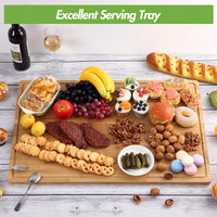 Tagliere in bambù Garvee 30x20 pollici con scanalatura per il succo e maniglia per cucine domestiche e professionali in legno naturale robusto versatile