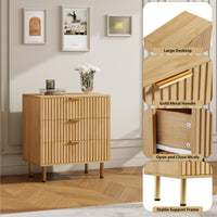 Mobile porta TV Garvee via camera da letto, moderno scanalato, 3 cassetti profondi, ecologico, impermeabile, versatile, nero