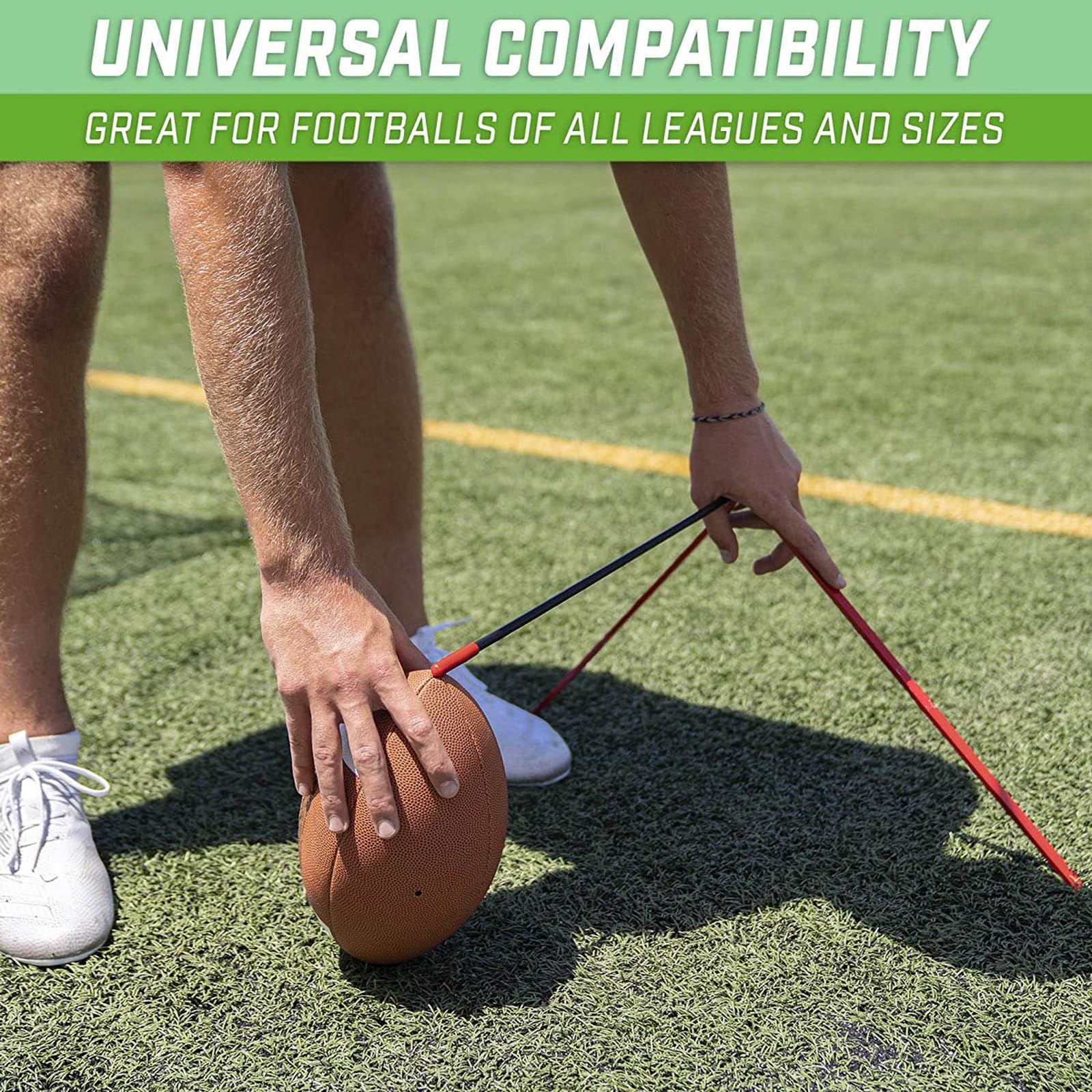 Supporto in metallo per calci da calcio Garvee Football Kicking Tee per allenamento e calci da porta, regolabile, robusto, per tutte le misure di calcio, per esterni e interni