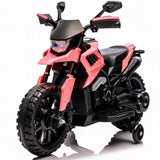 Garvee Moto Elettrica Bambini 6V Con Ruote Laterali, Batteria 6V4Ah, Fari Musica Clacson, Dimensioni Compatte, Norme CE, Per 3-6 Anni - Rose Clair