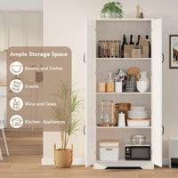 Mobile dispensa alto Garvee da 60" con 2 ante, ripiani regolabili, bianco, versatile per cucina e bagno