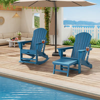 Seduta sul tetto del giardino Garvee Adirondack in HDPE con poggiapiedi e portabicchieri per patio e giardino, pieghevole, resistente alle intemperie, preassemblata all'80%