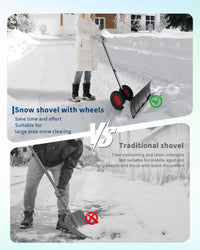 Pala da neve Garvee 74x42cm – regolabile in altezza in 5 posizioni, in metallo, per giardino, vialetti e vialetti d’accesso in inverno.