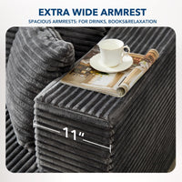 Divano angolare modulare Garvee Cloud da 106" - Soffice e confortevole - Divano a L - Tessuto di alta qualità - Cuscino di seduta profondo - Soggiorno e salotto - Grigio