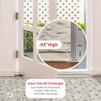 Tappeto per soggiorno Garvee 160x230cm, lavabile, a pelo corto, antiscivolo, morbido, vintage, motivo floreale, per cucina, cameretta, corridoio, sala da pranzo, beige