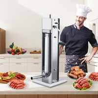 Insaccatrice Manuale Salsicce Garvee 7 Litri Acciaio Inox con 5 Tubi - Perfetta per Casa e Uso Commerciale