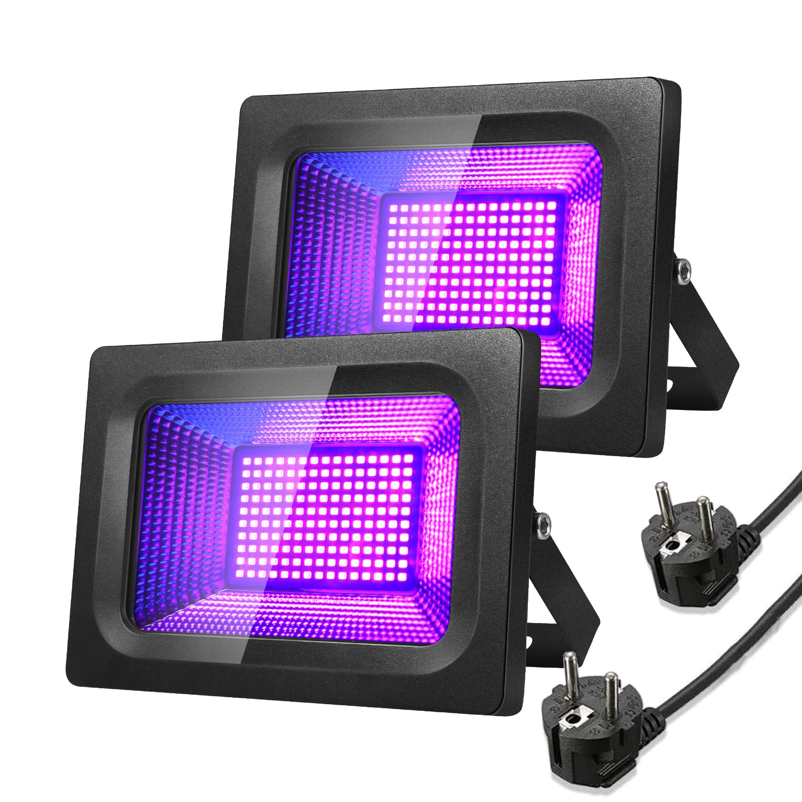 Garvee 2 x Foco LED Blacklight UV 30W, impermeabile IP66, 150 LED luce nera per feste, bar, decorazioni di Halloween, illuminazione fluorescente