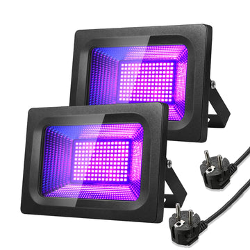 Garvee 2 x Foco LED Blacklight UV 30W, impermeabile IP66, 150 LED luce nera per feste, bar, decorazioni di Halloween, illuminazione fluorescente