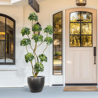 Garvee, albero artificiale da interni alto 7 piedi, ombrellone multi-stelo Schefflera bianco, fioriera in PE, stabile e facile da curare, per casa e ufficio