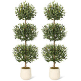 Garvee 5 piedi albero di ulivo artificiale a tripla sfera topiaria resistente ai raggi UV per uso interno ed esterno verde - verde