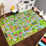 Garvee Tappeto Antiscivolo per Bambini 140x200cm Morbido Memory Foam Lavabile Motivo Città e Strade