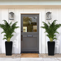 Garvee Set di 2 fioriere alte 57.15 cm con irrigazione automatica e monitor del livello dell'acqua per balcone e terrazza, pois bianchi e neri, plastica resistente alle intemperie