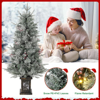 Albero di Natale Garvee 125cm con luci e decorazioni - base a fiocco di neve per una magica atmosfera invernale