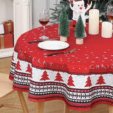 Tovaglia natalizia Garvee, impermeabile, rotonda, 60 cm, motivo albero di Natale, poliestere, festiva - Marcire