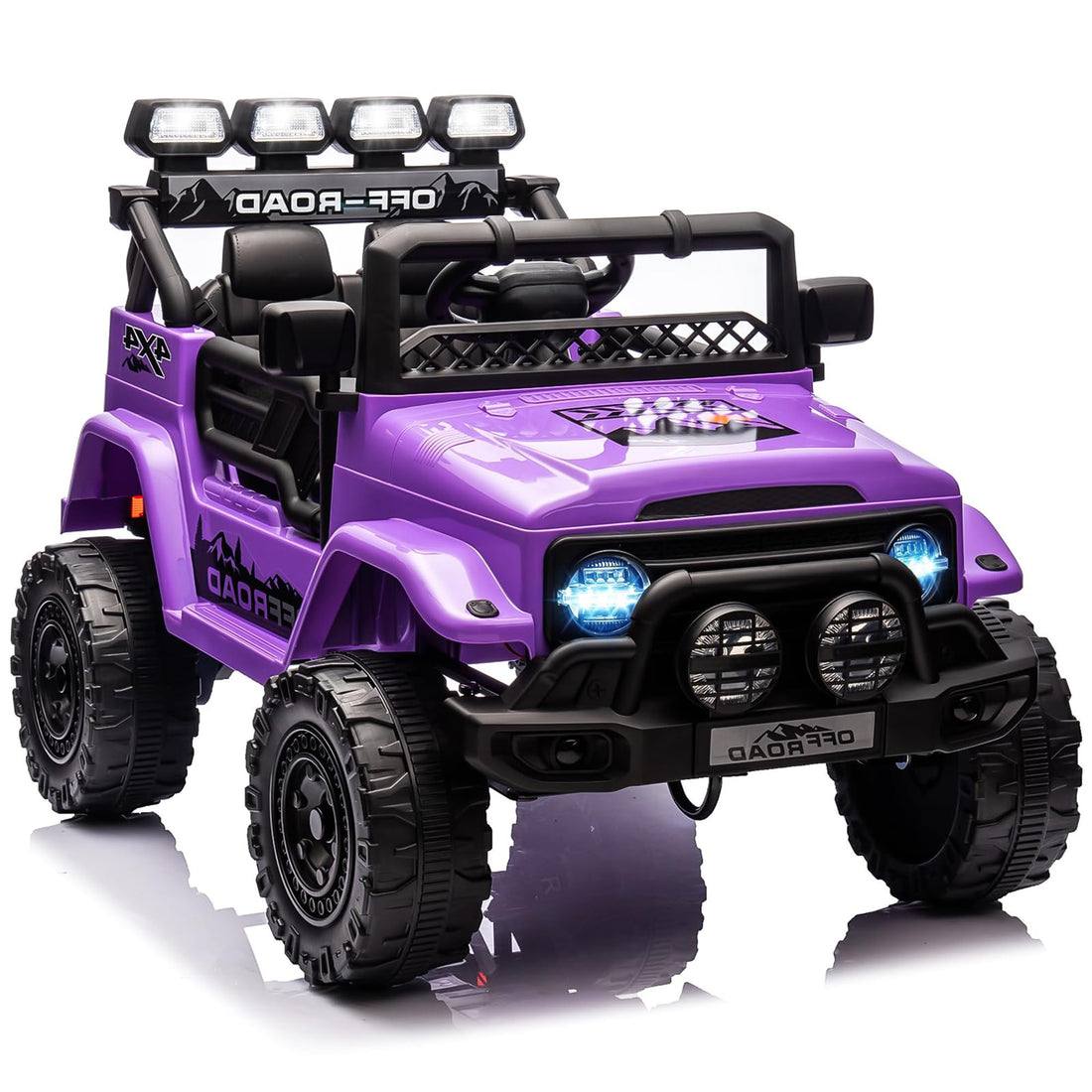 Garvee 12V Auto elettrica per bambini viola con luci a LED Bluetooth per corse di macchinine e feste di gioco per bambini