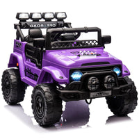 Garvee 12V Auto elettrica per bambini viola con luci a LED Bluetooth per corse di macchinine e feste di gioco per bambini