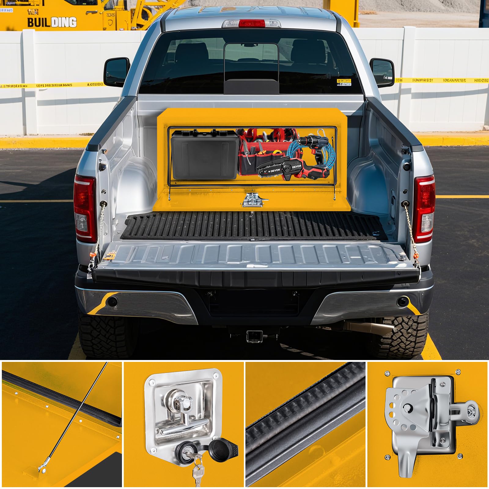 Garvee Box Sottoscocca Camion Acciaio Nero Impermeabile Chiudibile a Chiave - Regalo Ideale Festa del Papà per Artigiani e Avventurieri, Dimensioni Variabili