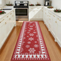 Garvee Romantic Christmas Runner con fiocchi di neve, antiscivolo, ultra morbido, microfibra, TPE antiscivolo, 60x180 cm, soggiorno e corridoio, lavabile