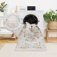 Tappeto vintage Garvee di grandi dimensioni 200x290 cm, lavabile, antiscivolo, morbido, per soggiorno e camera da letto