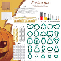 Kit polimerico Garvee da 193 pezzi con 25 stampi, materiale per appendere, verde, per la creazione di gioielli, kit fai da te