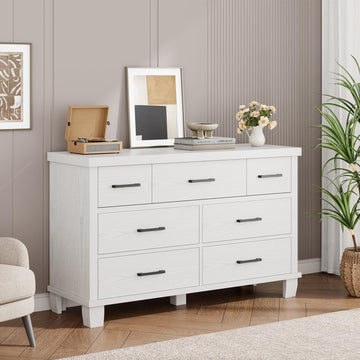 Cassettiera Garvee con 7 cassetti, legno, maniglie in metallo, stile moderno, per camera da letto e soggiorno, robusta e sicura
