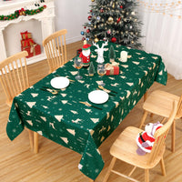 Garvee Tovaglia Natalizia Lavabile con Stampa Cervo Impermeabile Resistente Poliestere 180gsm 137x200cm Verde per Tavolo da Cucina e Feste