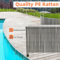 Garvee 150 Gal grande contenitore da giardino in rattan con ruote e maniglie per giardino e patio, 55x23,5x31,5 pollici, marrone