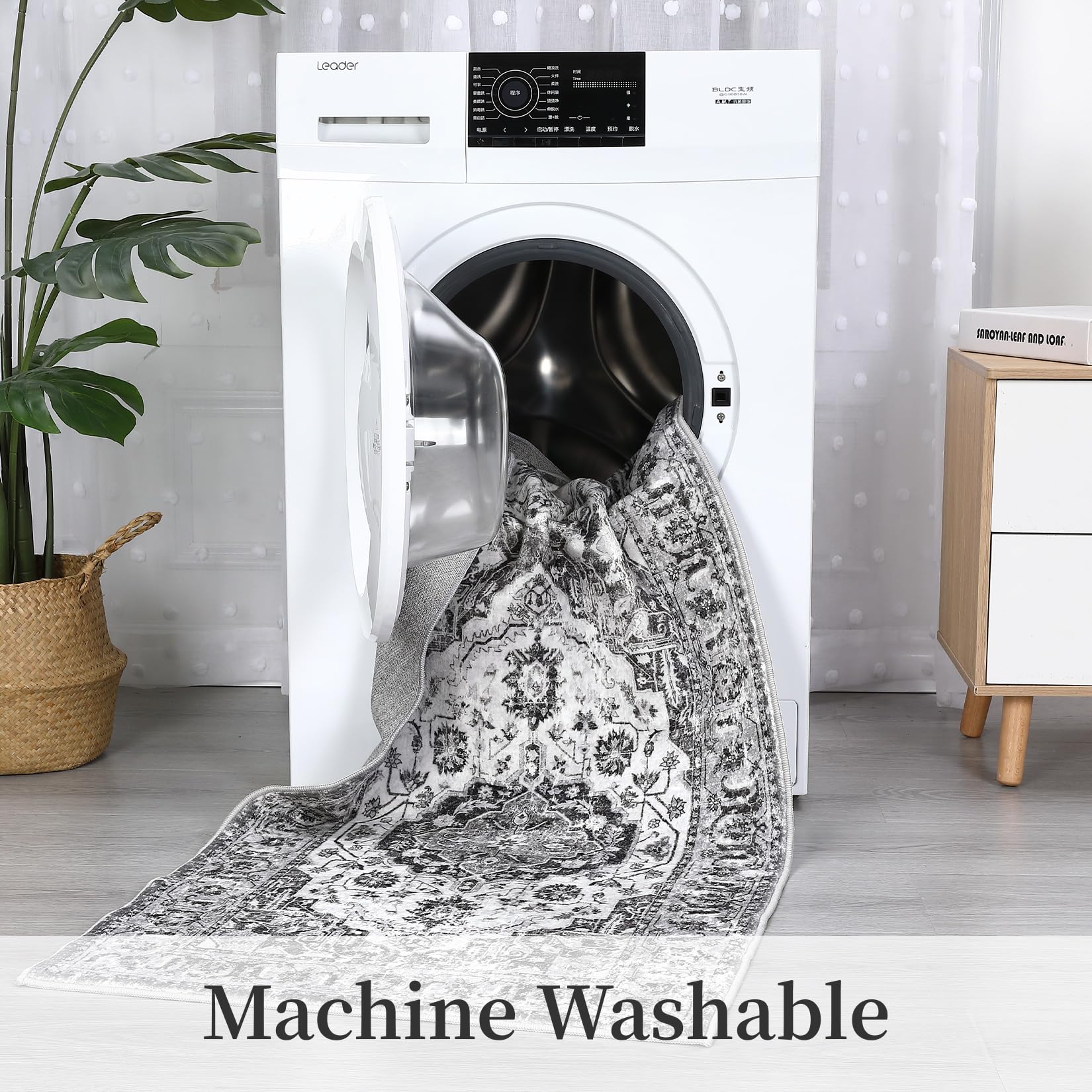 Garvee Tappeto Grande Antiscivolo Lavabile Resistente Acqua Sporco Vintage 200x290 cm Per Camera Sala