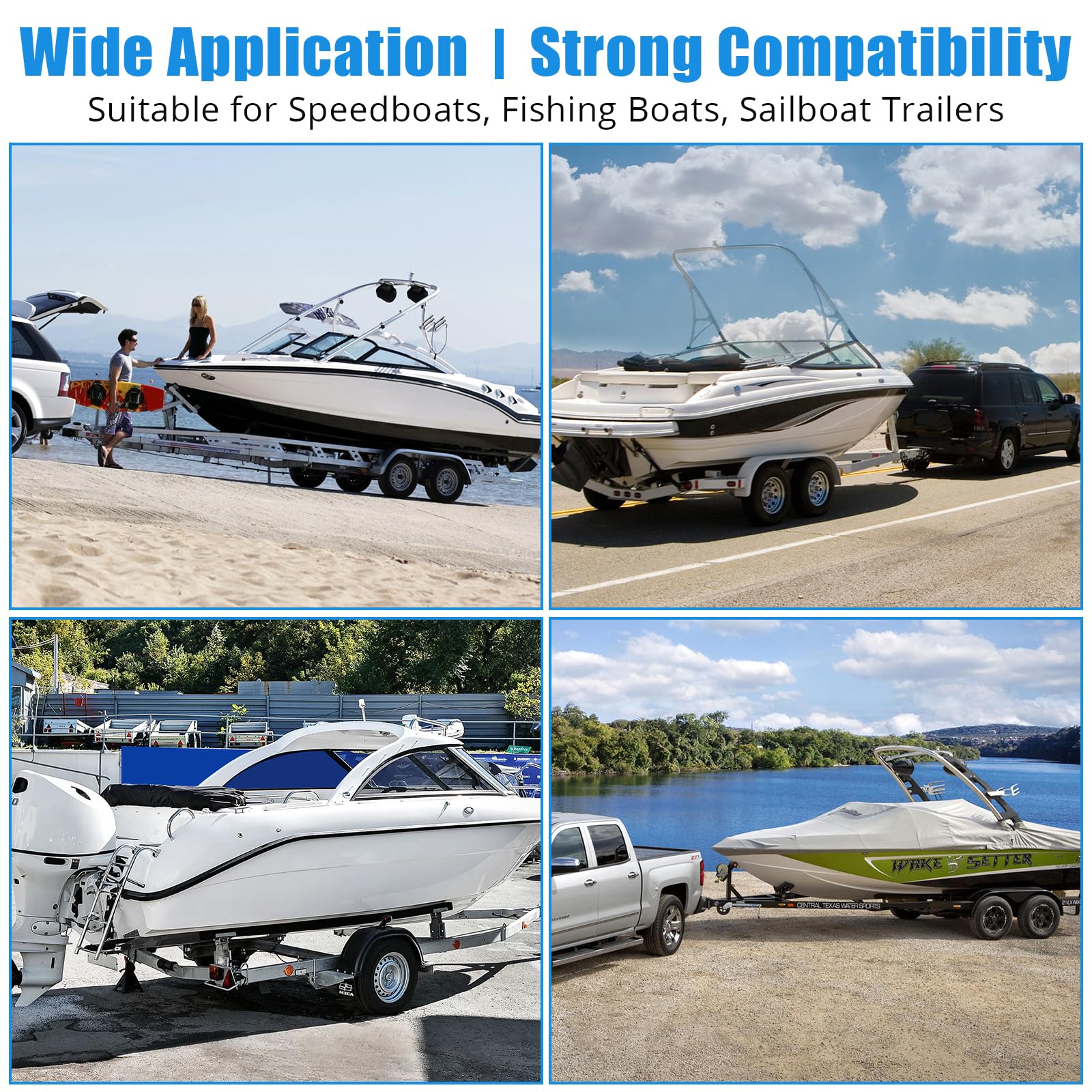 Barra di guida per rimorchi per barche Garvee regolabile da 40 pollici in acciaio inossidabile con protezione in PVC per barche da sci e da pesca, altezza 43 pollici, montaggio flessibile