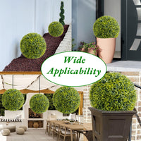 Garvee, set di 4 palline di bosso artificiale da 11,8 pollici, resistenti ai raggi UV, uso manuale, materiale PE, per giardino e ufficio, verde, con tutti i