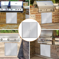 Porte da cucina per esterni Garvee, 30.5x21 pollici, in acciaio inox, doppio accesso, chiusura magnetica per barbecue, stazione grill, giardino