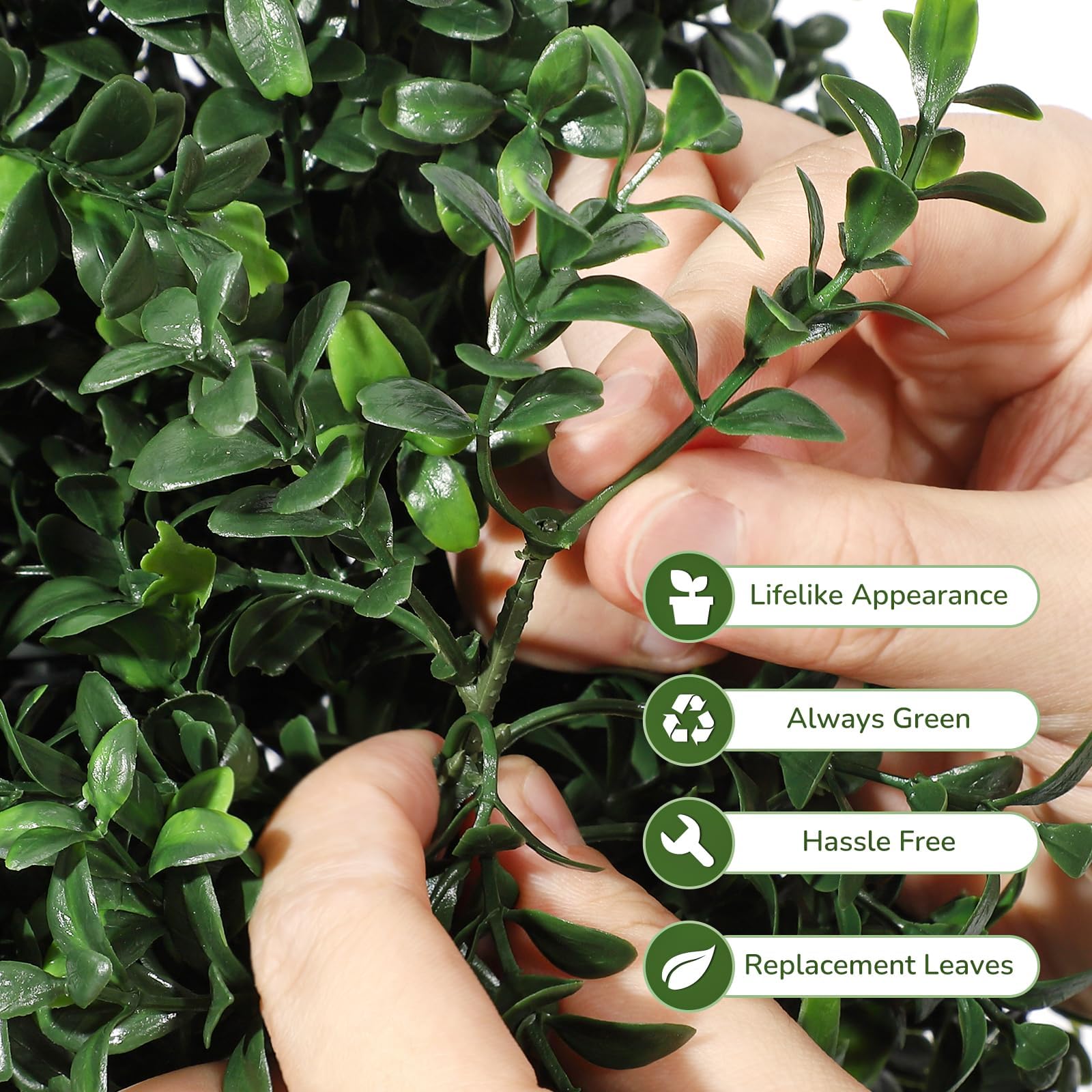 Garvee, pianta artificiale in bosso da 3 piedi con vasi robusti per uso interno ed esterno, verde tutto l'anno, realistica e facile da curare, decorativa per patio e ingresso.