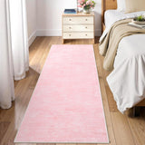 Garvee Tappeto Lavabile Soggiorno Corto Antiscivolo Senza Peli Tessuto Premium 60x230 cm Rosa Casa Ufficio - Rosa