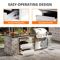 Unità cucina da esterno in acciaio inossidabile Garvee - Stazione grill a 3 livelli per giardino e patio, struttura robusta, perfetta per gli amanti dell'outdoor