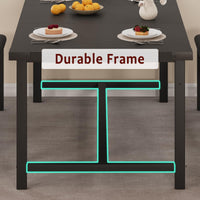Tavolo da pranzo estensibile Garvee per 4-6 persone, 160 cm in legno, nero retrò, salvaspazio, stabile, facile da montare