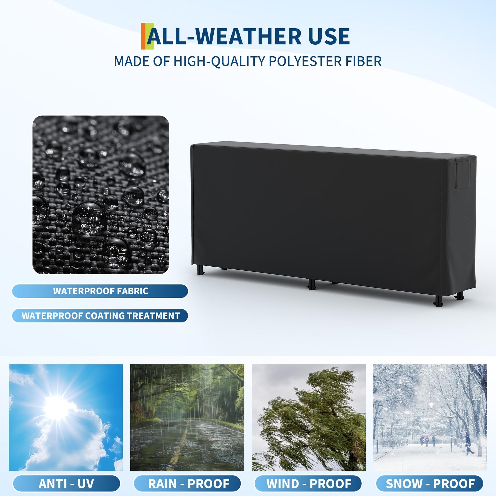 Portalegna Garvee con copertura in tessuto Oxford impermeabile da 8 piedi per giardino e patio, nero