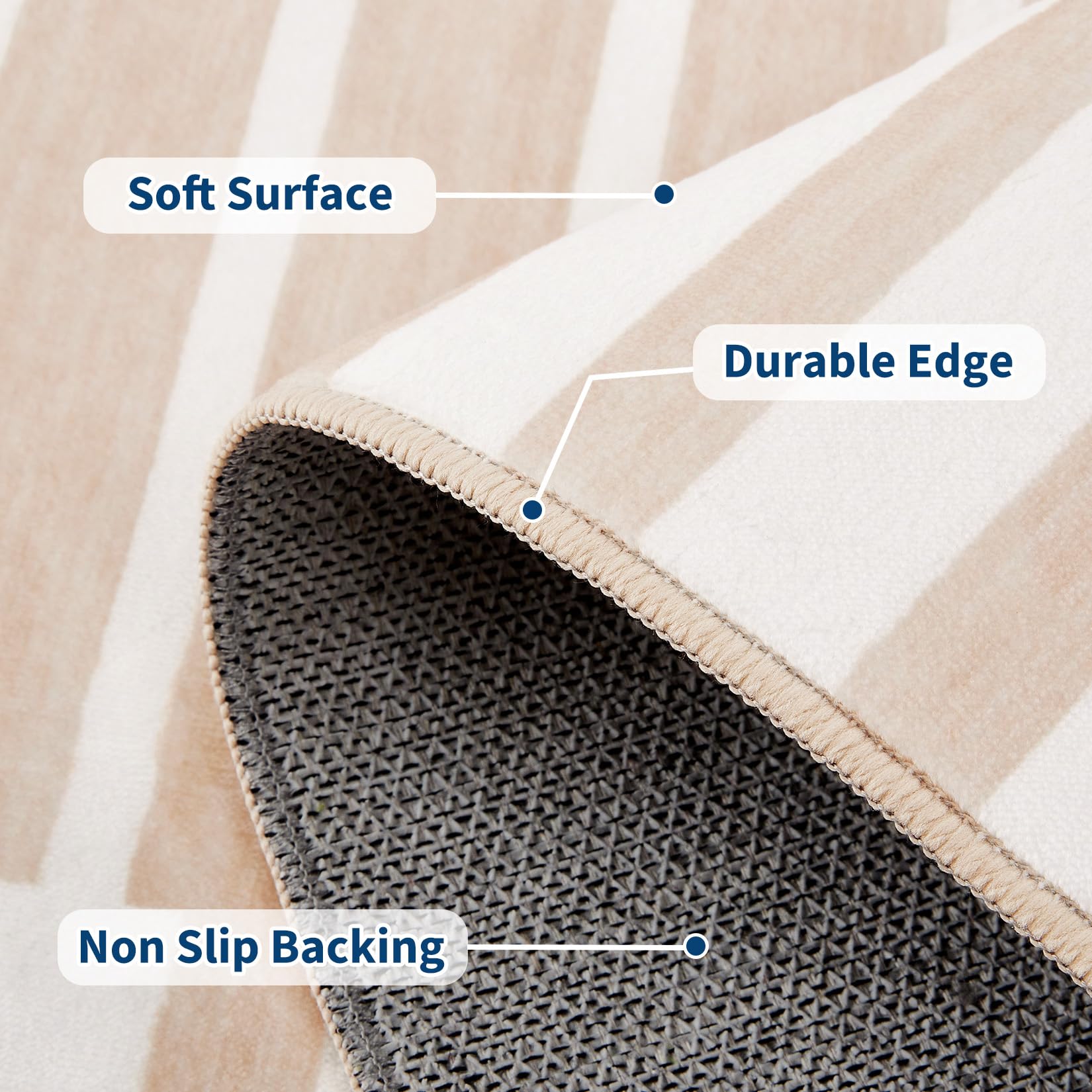 Tappeto Garvee 200 x 290 cm lavabile a pelo corto per soggiorno, camera da letto, sala da pranzo, design moderno minimalista morbido antiscivolo