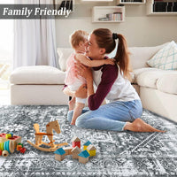 Tappeto Garvee Snowflakes Locket Small Collection 80x150cm Grigio Soggiorno Camera da letto
