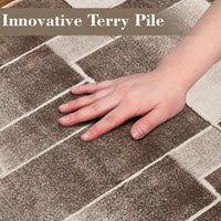 Tappeto Garvee lavabile antiscivolo a pelo corto 80 x 150 cm marrone soggiorno camera da letto