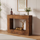Garvee Tavolo Consolle Rustico da Fattoria 119,4 cm con Ripiani Aperti, Stile Vintage, Legno Particellare, Robusto, Facile Montaggio, per Ingresso e Soggiorno - Fire Color (Relief)