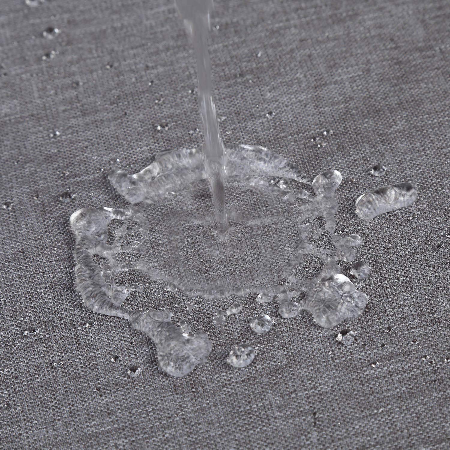 Garvee Hotel Luxus Leinenähnlicher Duschvorhang 240GSM Schweres Gewebe Wasserdicht Mit Haken Grau 150x200cm Für Badezimmer