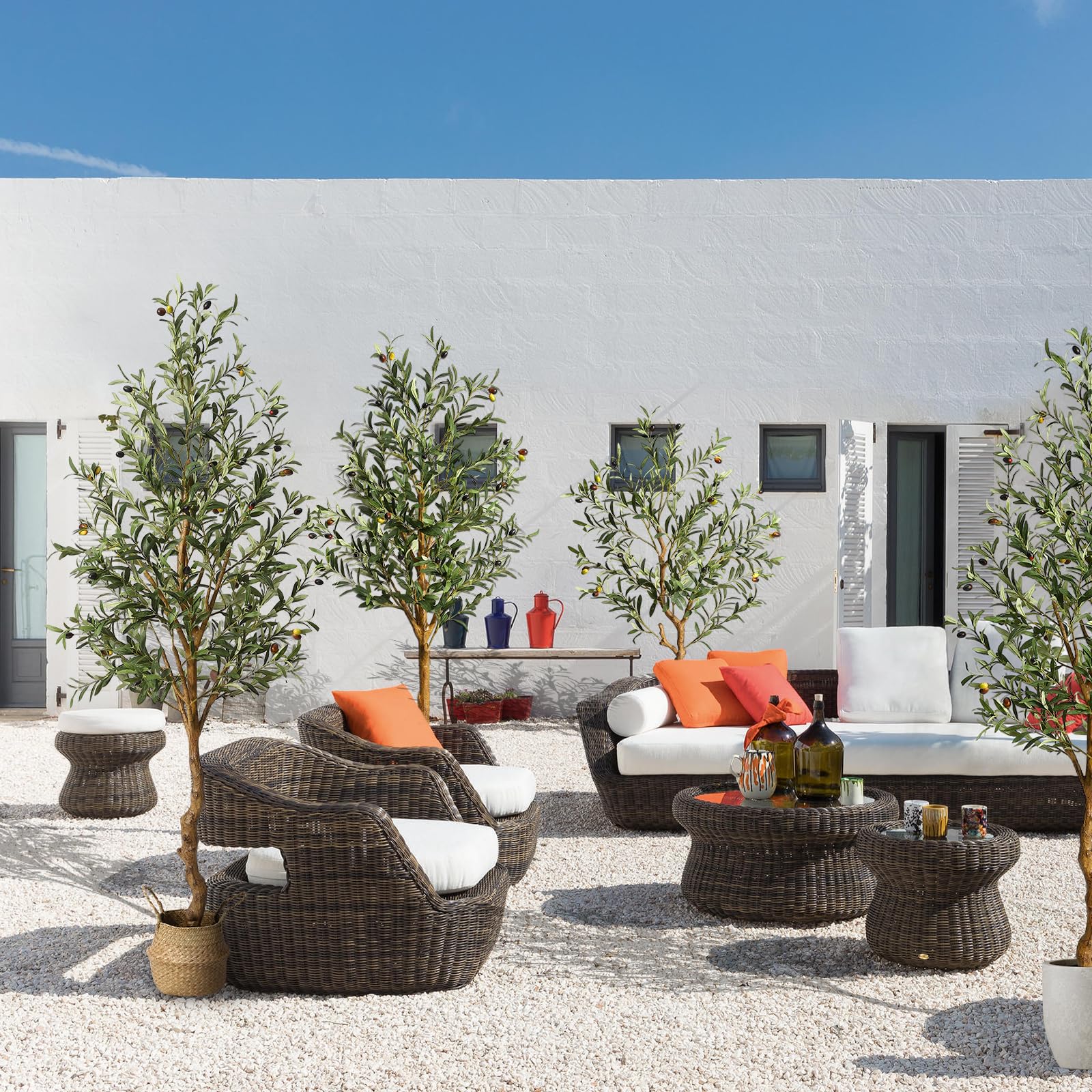 Albero di ulivo artificiale Garvee da 6 piedi con tronco realistico in PE e rami regolabili per la decorazione di casa e ufficio, nero, stabile