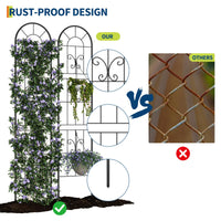 Set di tralicci da giardino Garvee da 2 pezzi per piante rampicanti, 55x12 pollici, metallo robusto, resistente alle intemperie, decorativo, per giardino e patio