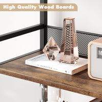 Libreria industriale Garvee con ante, 4 ripiani, struttura in metallo, legno MDF, mobiletto in rete per soggiorno e ufficio, 70,87"x31,5"x12", rustico