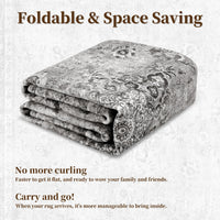 Tappeto Garvee per soggiorno 80x150 cm grigio vintage antiscivolo lavabile per cucina, corridoio, sala da pranzo