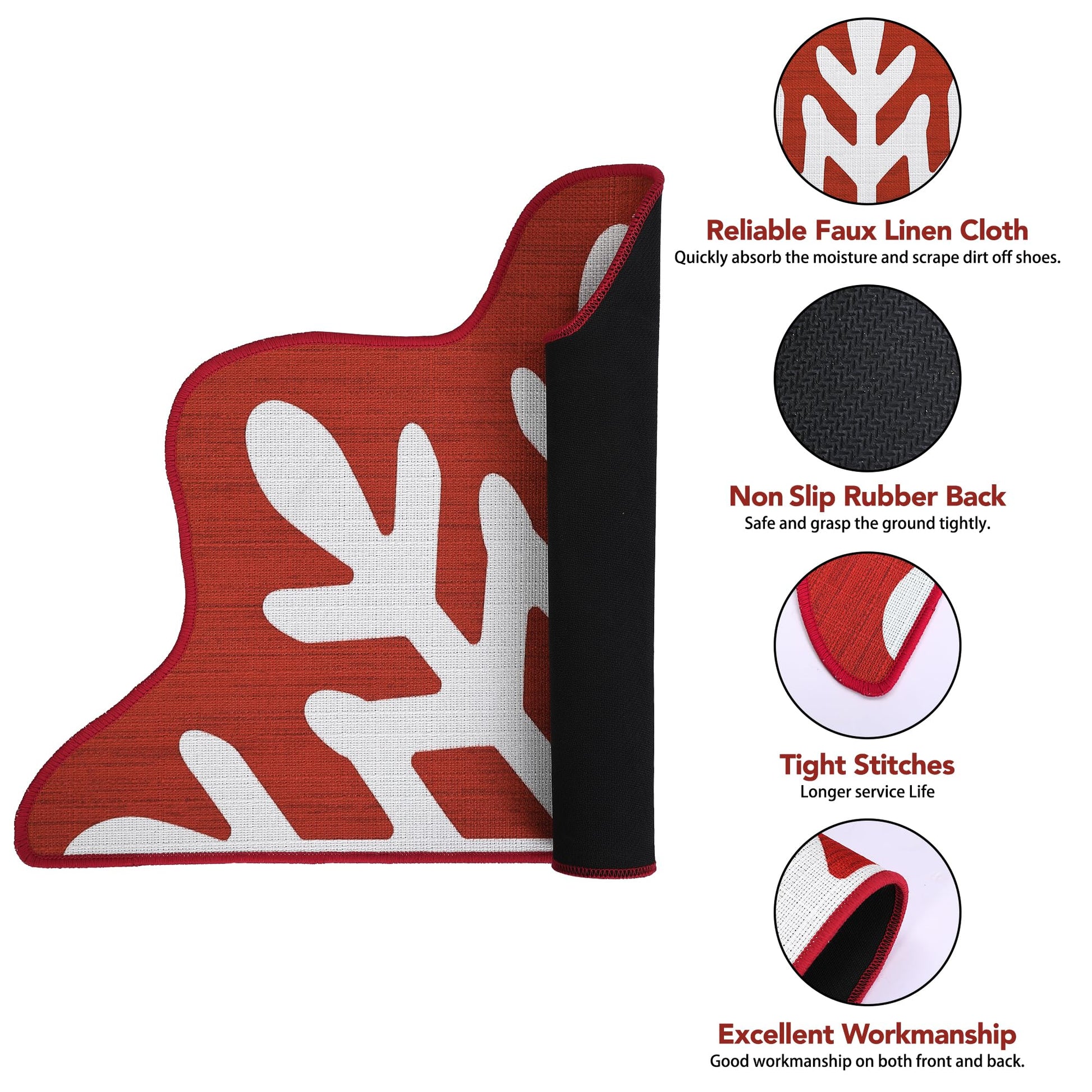 Zerbino decorativo natalizio Garvee Snow Welcome Mat per interni 50 x 80 cm multicolore